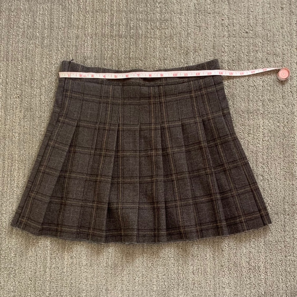High Waist Plaid Pleated Skort